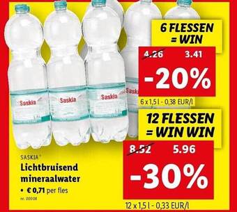 Lidl Saskia lichtbruisend mineraalwater aanbieding