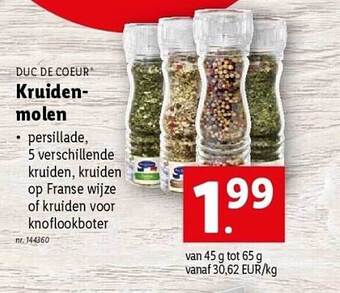 Lidl Duc de coeur kruidenmolen aanbieding
