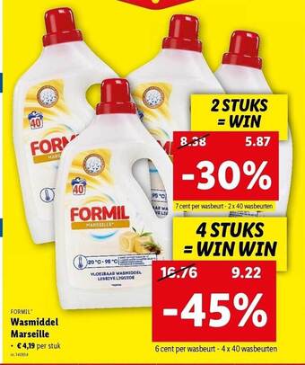 Lidl Formil wasmiddel marseille aanbieding