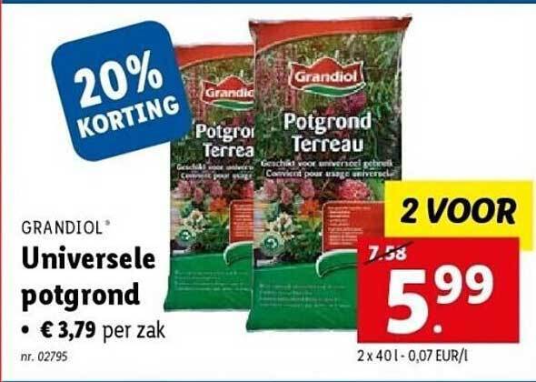 Grandiol universele potgrond promotie bij Lidl