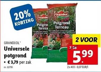 Lidl Grandiol universele potgrond aanbieding