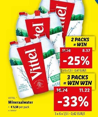 Lidl Vittel mineraalwater aanbieding