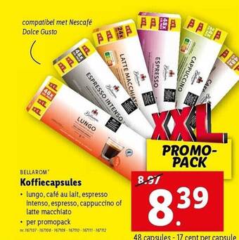 Lidl Bellarom koffiecapsules aanbieding