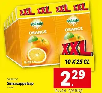 Lidl Solevita sinaasappelsap aanbieding