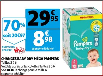 Auchan Pampers Changes Baby Dry Mega aanbieding
