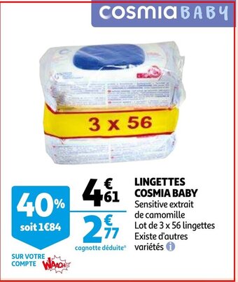 Auchan Lingettes Cosmia Baby aanbieding