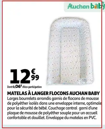 Auchan Auchan Baby Matelas A Langer Flocons aanbieding