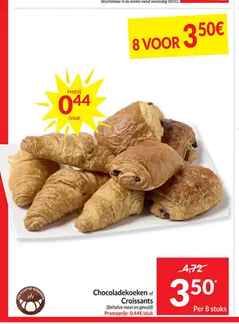 Intermarché Chocoladekoeken of Croissants 8 stuks aanbieding