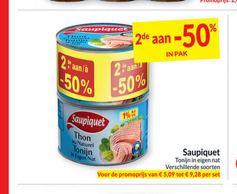 Intermarché Saupiquet tonijn in eigen nat aanbieding