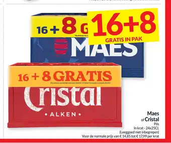 Intermarché Maes of Cristal pils in krat aanbieding