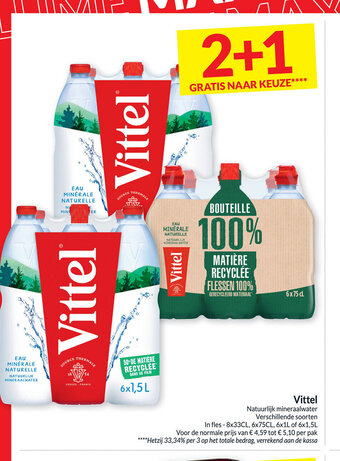 Intermarché Vittel natuurlijk mineraalwater aanbieding