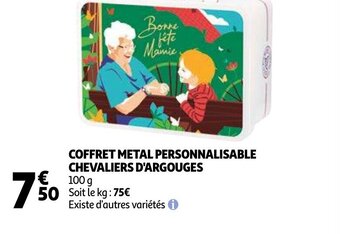 Auchan Chevaliers D'Argouges coffret metal personnalisable 100G aanbieding