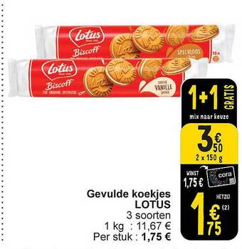 Cora Gevulde koekjes lotus aanbieding
