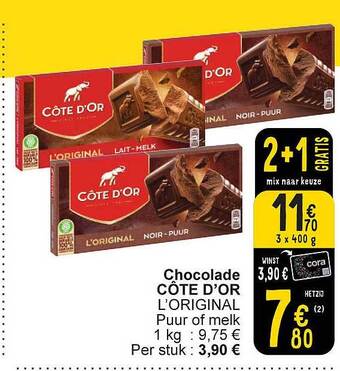 Cora Chocolade côte d'or aanbieding