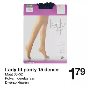 Zeeman Lady fit panty 15 denier 38-52 aanbieding