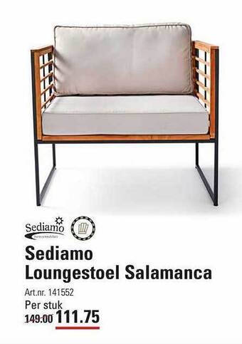 Sligro Sediamo loungestoel salamanca aanbieding