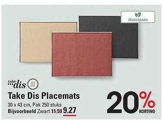 Sligro Take dis placemats aanbieding