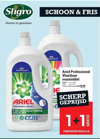Sligro Ariel professional vloeibaar wasmiddel aanbieding