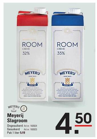 Sligro Meyerij slagroom aanbieding