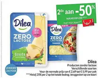 Intermarché Dilea producten zonder lactose aanbieding