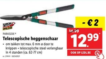 Lidl Parkside telescopische heggenschaar aanbieding