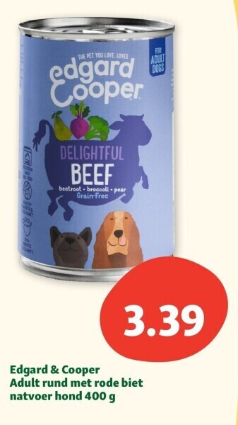 Maxi Zoo Edgard & cooper adult rund met rode biet natvoer hond 400 g aanbieding