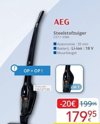 Eldi Aeg steelstofzuiger aanbieding