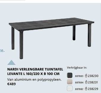 Dreamland Nardi verlengbare tuintafel levante l 160-220 x b 100 cm aanbieding