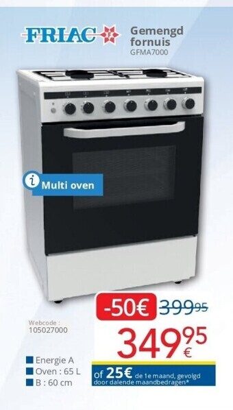 Eldi Gemengd fornuis aanbieding