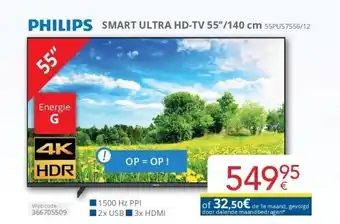 Philips smart ultra hd-tv 55/140 cm