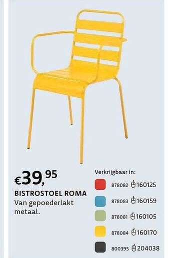 Dreamland Bistrostoel roma aanbieding