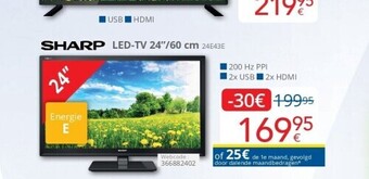 Sharp led-tv 24/60 cm