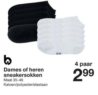 Zeeman Dames of heren sneakersokken aanbieding