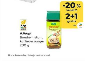 Bio Planet A.vogel bambu instant koffievervanger aanbieding