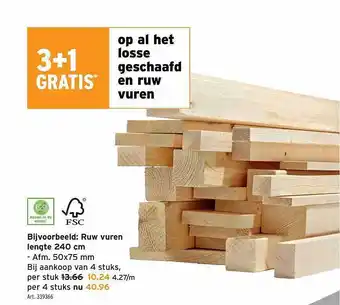 GAMMA Losse geschaafd en ruw vuren aanbieding