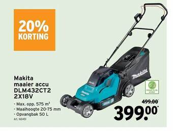 GAMMA Makita maaier accu aanbieding