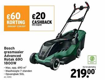 GAMMA Bosch grasmaaier advanced rotak aanbieding