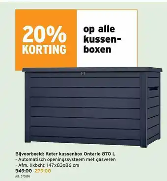 GAMMA Keter kussenbox ontario 870l aanbieding