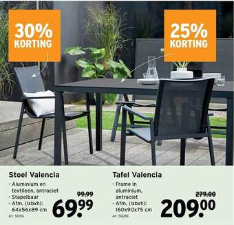 GAMMA Stoel valencia, tafel valencia aanbieding