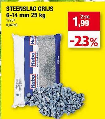Hubo Steenslag grijs 6-14 mm 25 kg aanbieding