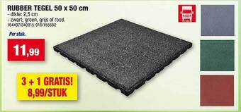 Hubo Rubber tegel 50 x 50 cm aanbieding