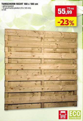 Hubo Tuinscherm recht 180 x 180 cm aanbieding