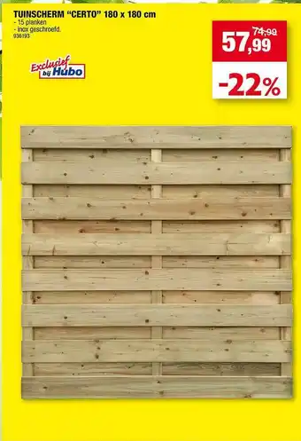 Hubo Tuinscherm aanbieding