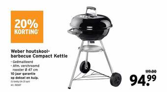 GAMMA Weber houtskoolbarbecue compact kettle aanbieding