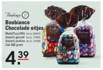 Sligro Bonbiance chocolade eitjes aanbieding