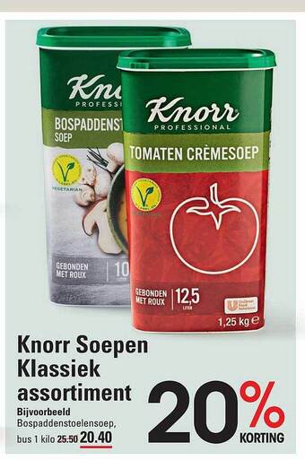 Sligro Knorr soepen klassiek assortiment aanbieding