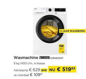 Molecule Wasmachine zanussi aanbieding