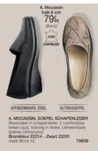 Damart Mocassin soepel schapenleder hak 4CM 36-42 aanbieding