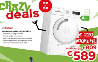 Exellent Bosch warmtepomp droogkast BOWTH83V4OFG aanbieding