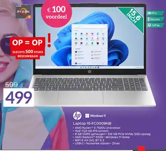 HP laptop 15-FC0009NB